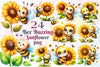 Bee Buzzing Sunflower Clipart Bundle 2