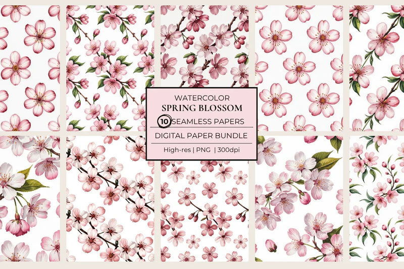 Spring Blossom Seamless Papers - CraftNest - Digital Crafting and Art