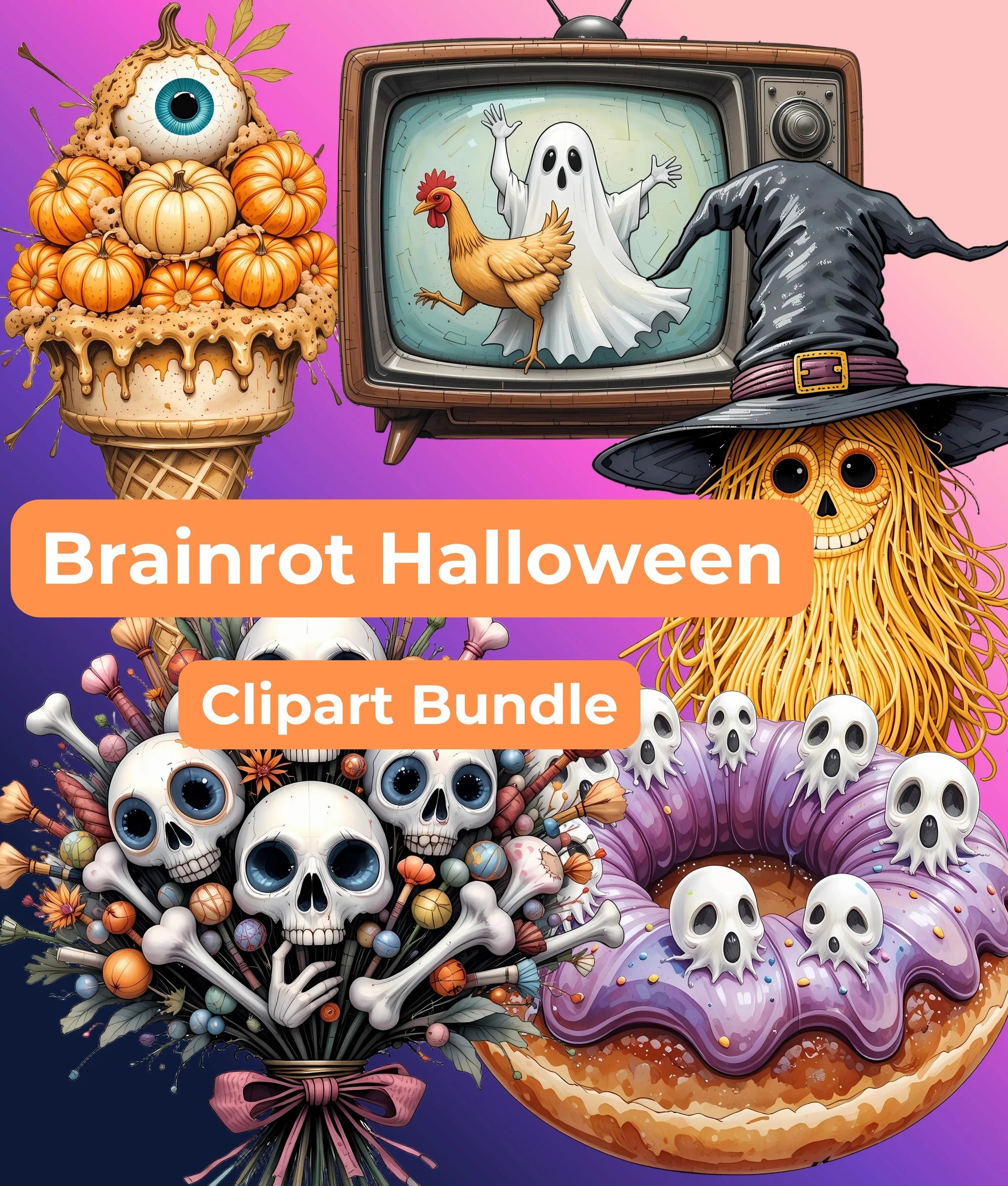 Brainrot Halloween Clipart Bundle - CraftNest - Digital Crafting and Art