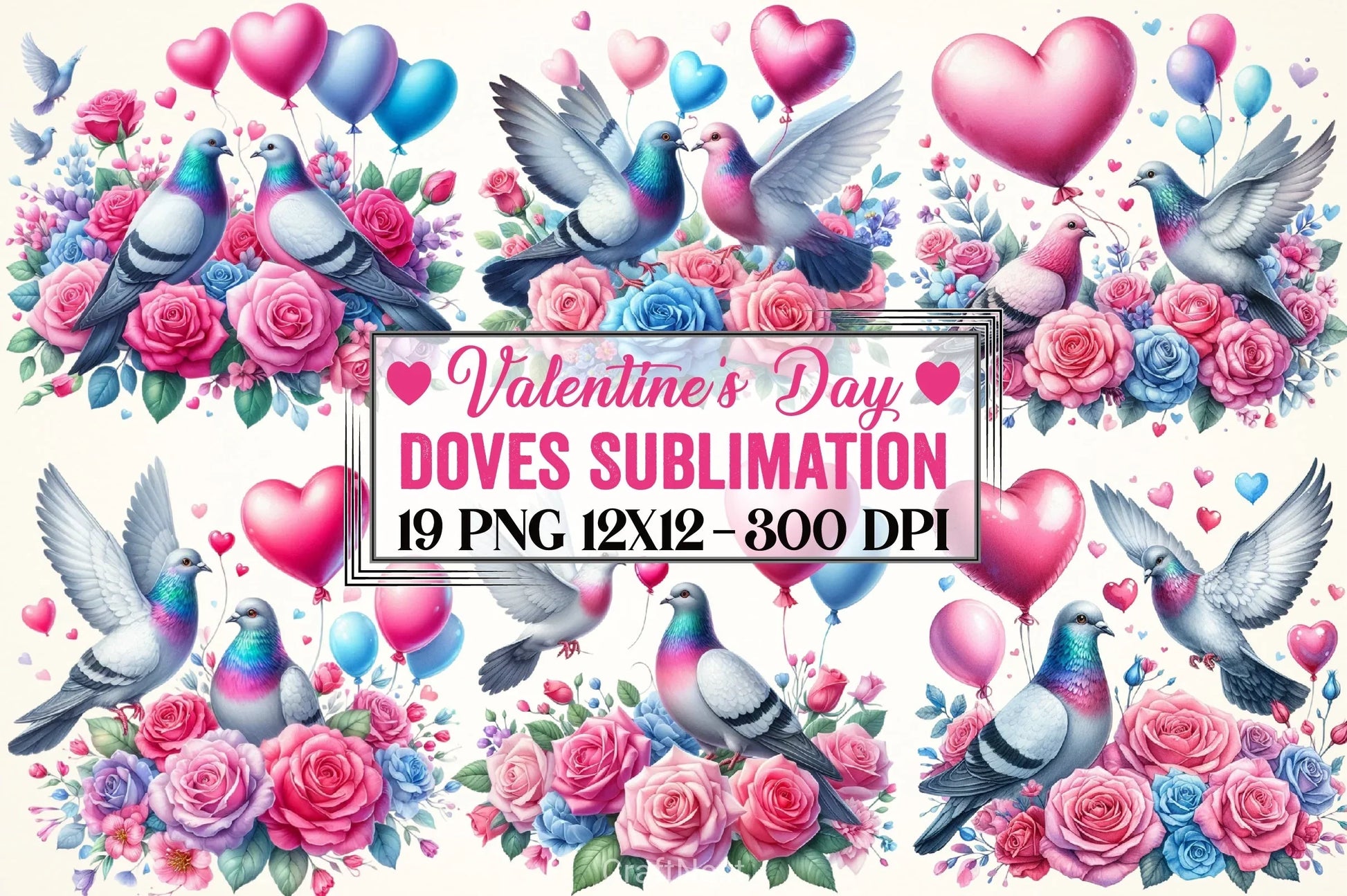 Valentine Doves Clipart Bundle - CraftNest - Digital Crafting and Art
