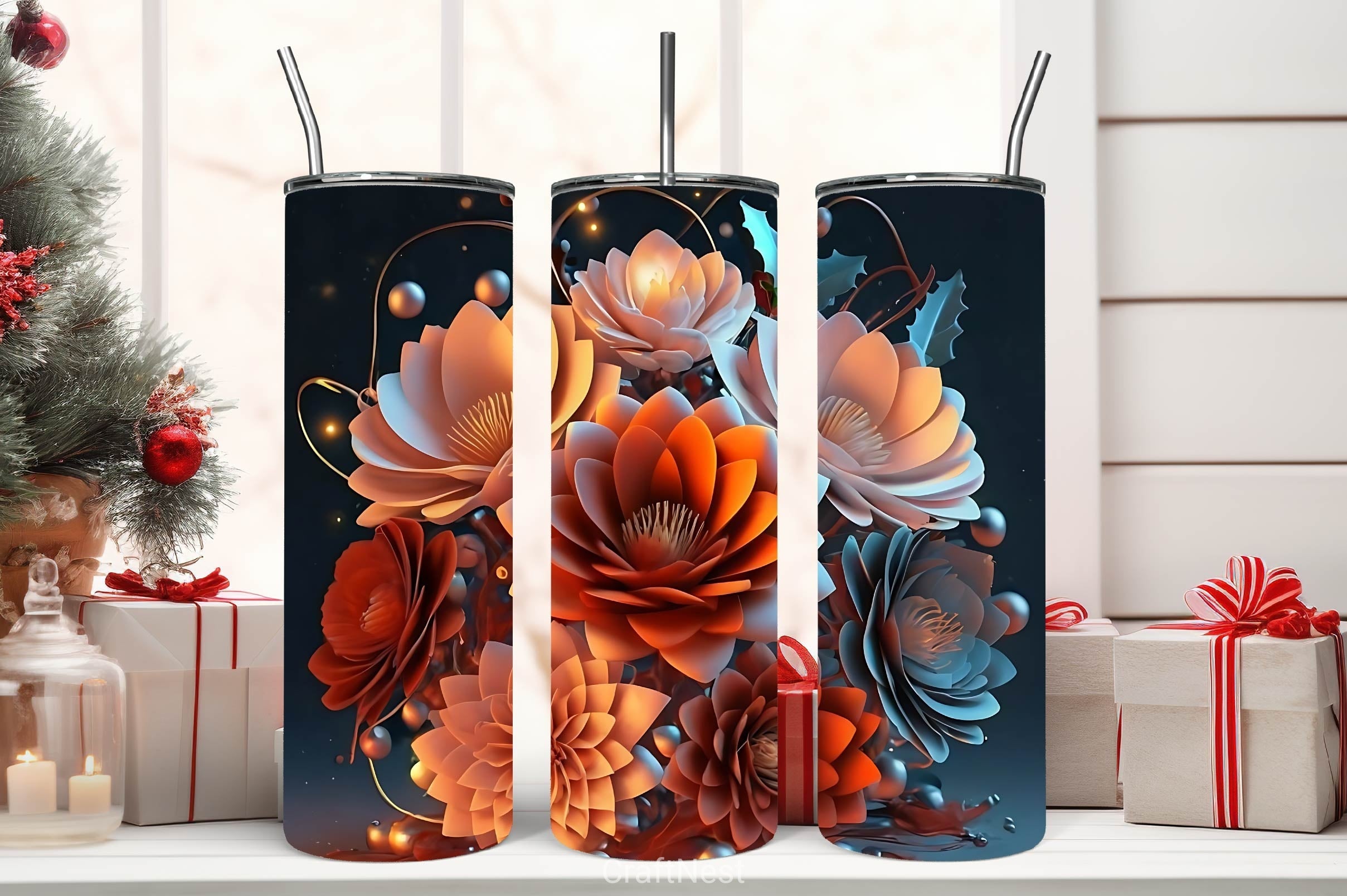 Flower Tumbler Wrap Bundle 34