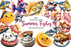 Quirky Whimsical Summer Fishes Clipart Bundle