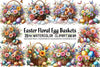 Easter Floral Egg Baskets Clipart Bundle