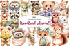 Spring Woodland Animal With Bouquet Clipart Bundle
