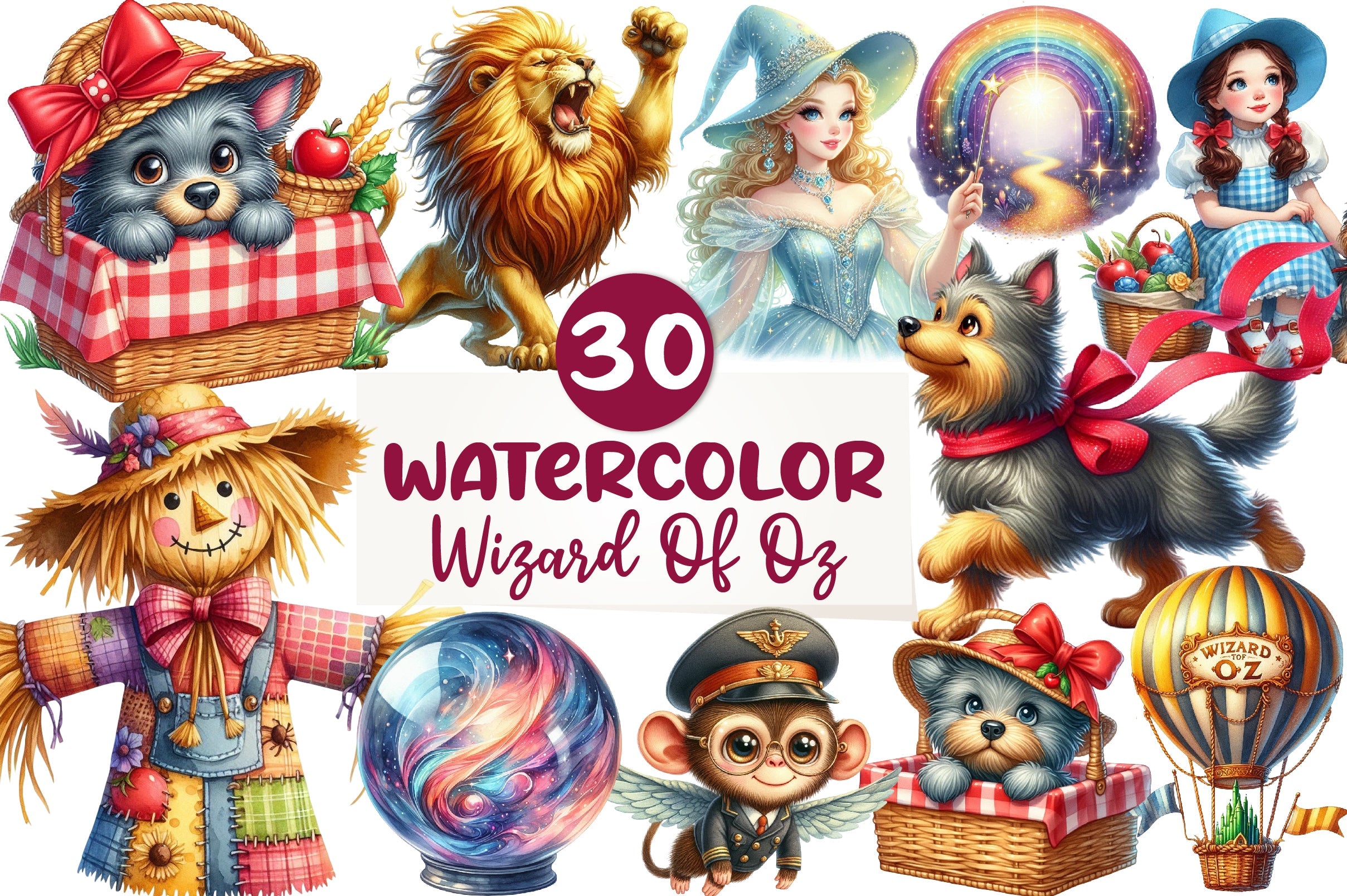 Wizard Of Oz Dorothy Clipart Bundle