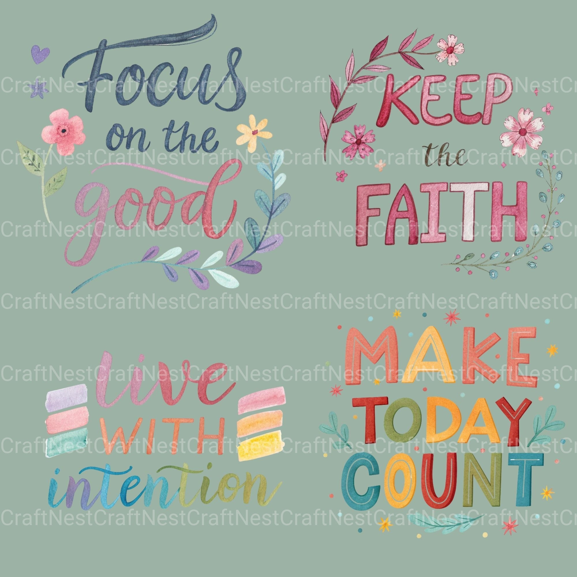 Positive Quotes 2 Clipart Bundle