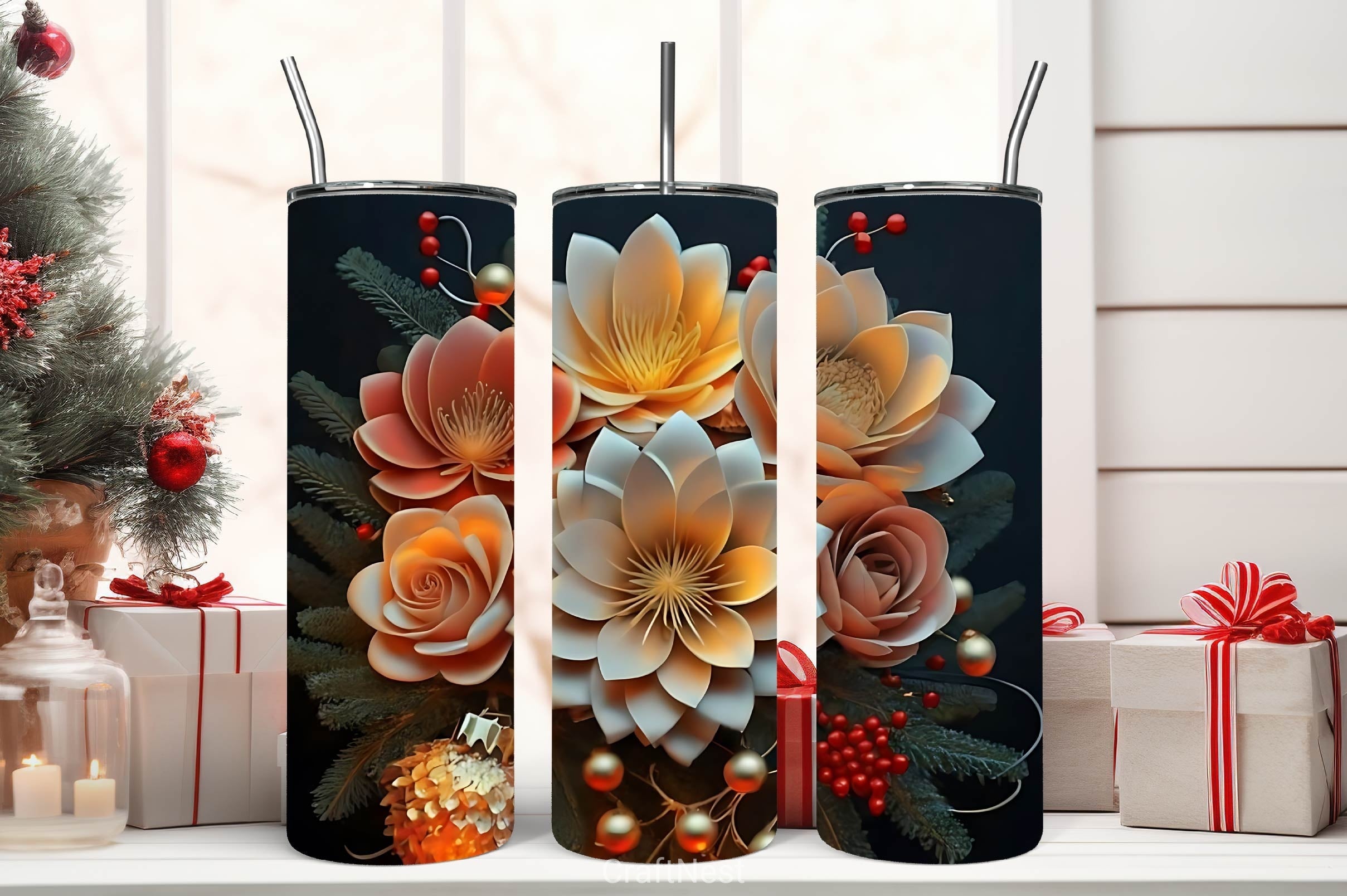 Flower Tumbler Wrap Bundle