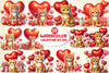 Cute Valentine Kitten Clipart Bundle