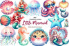 Cute The Little Mermaid Clipart Bundle