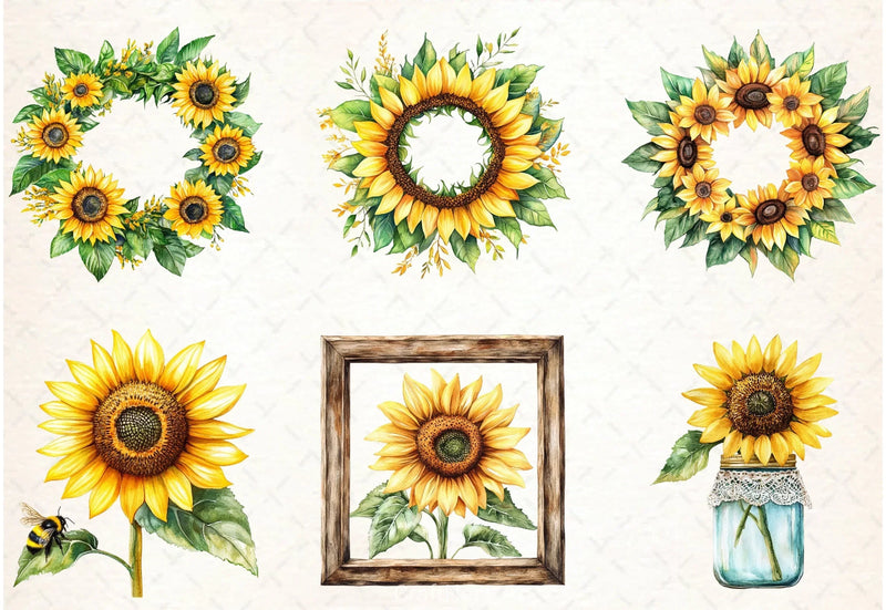 Sunflowers Clipart Bundle - CraftNest - Digital Crafting and Art
