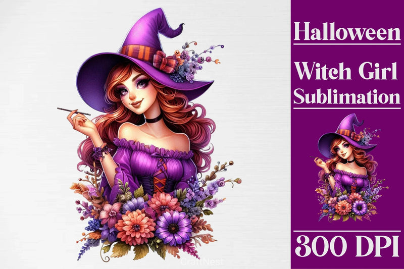 Halloween Witch Girl Clipart Bundle 3 - CraftNest - Digital Crafting and Art