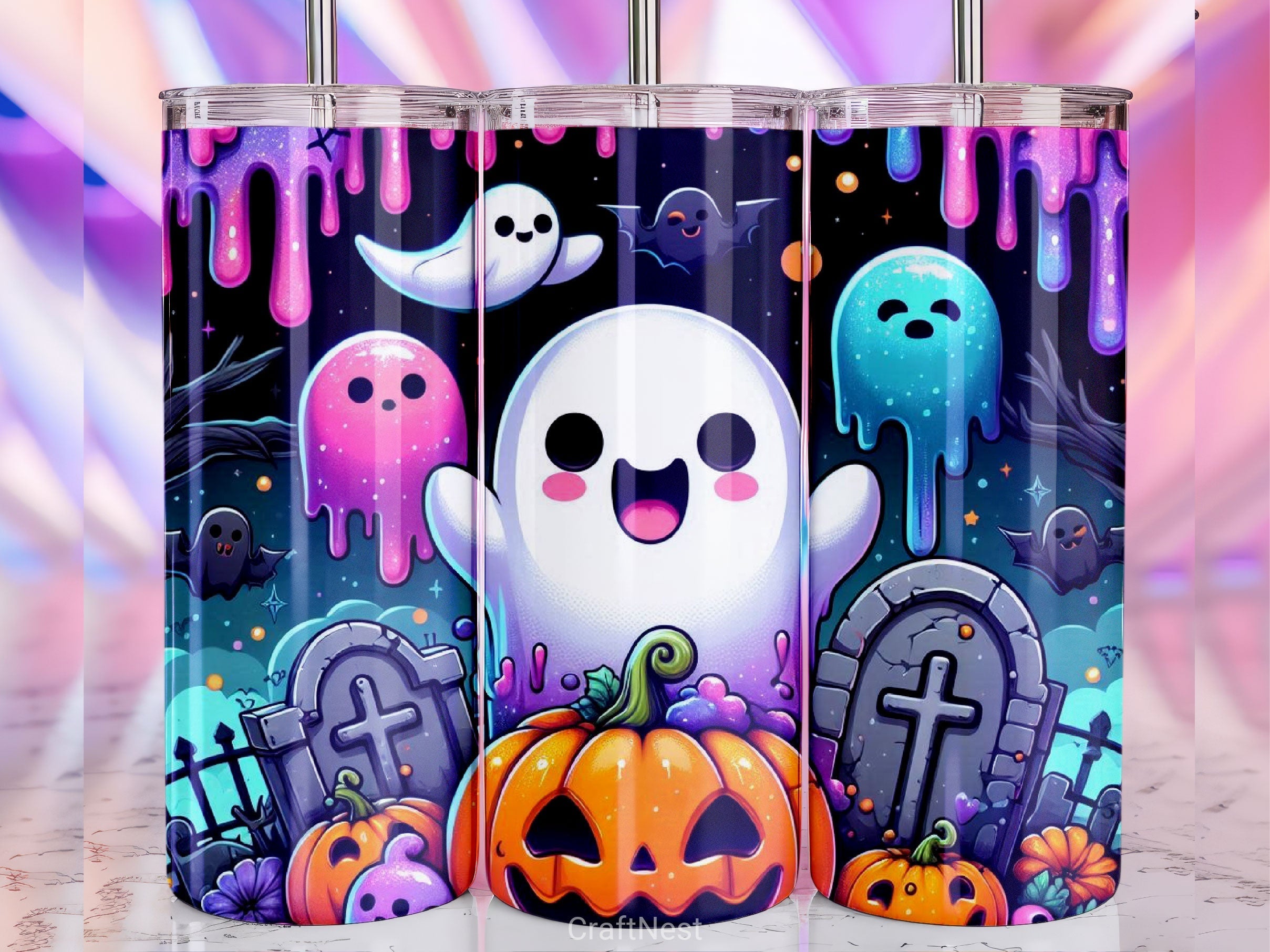 Halloween Ghost Tumbler Wrap Bundle