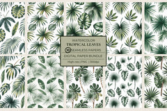 Tropical Leaves Seamless Papers - CraftNest - Digital Crafting and Art