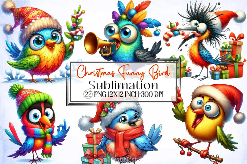Christmas Bird Clipart Bundle 1 - CraftNest - Digital Crafting and Art