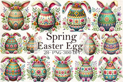 Spring Easter Egg Clipart Bundle - CraftNest - Digital Crafting and Art