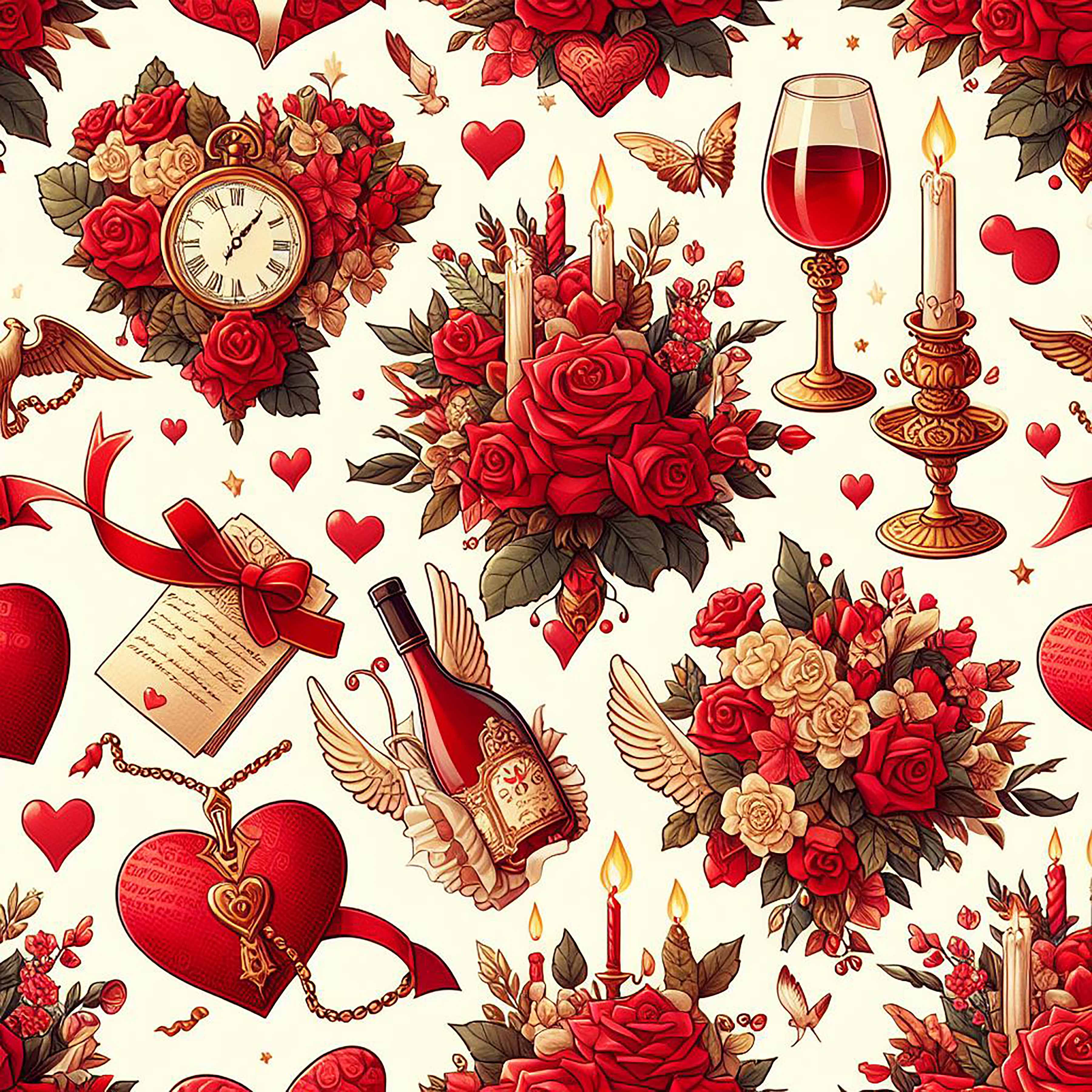 Valentine Red Seamless Digital Paper