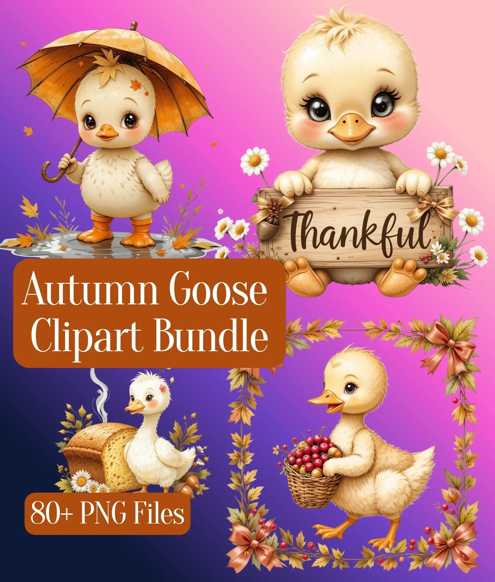Autumn Goose Clipart Bundle - CraftNest - Digital Crafting and Art