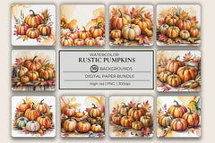 Rustic Pumpkins Background Papers - CraftNest - Digital Crafting and Art