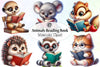 Cute Animals Reading Clipart Bundle