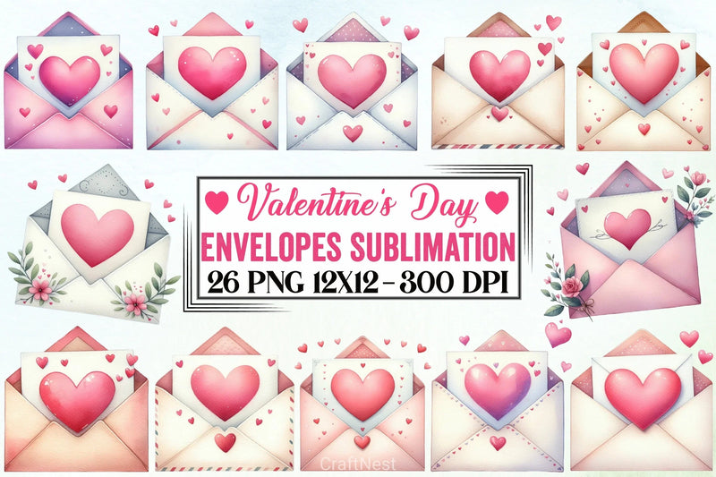 Valentine Envelopes Clipart Bundle - CraftNest - Digital Crafting and Art