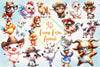 Cute Funny Farm Animals Clipart Bundle