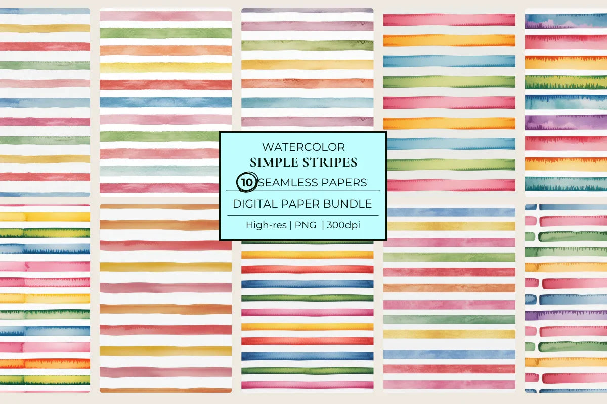 Simple Stripes Seamless Papers - CraftNest - Digital Crafting and Art