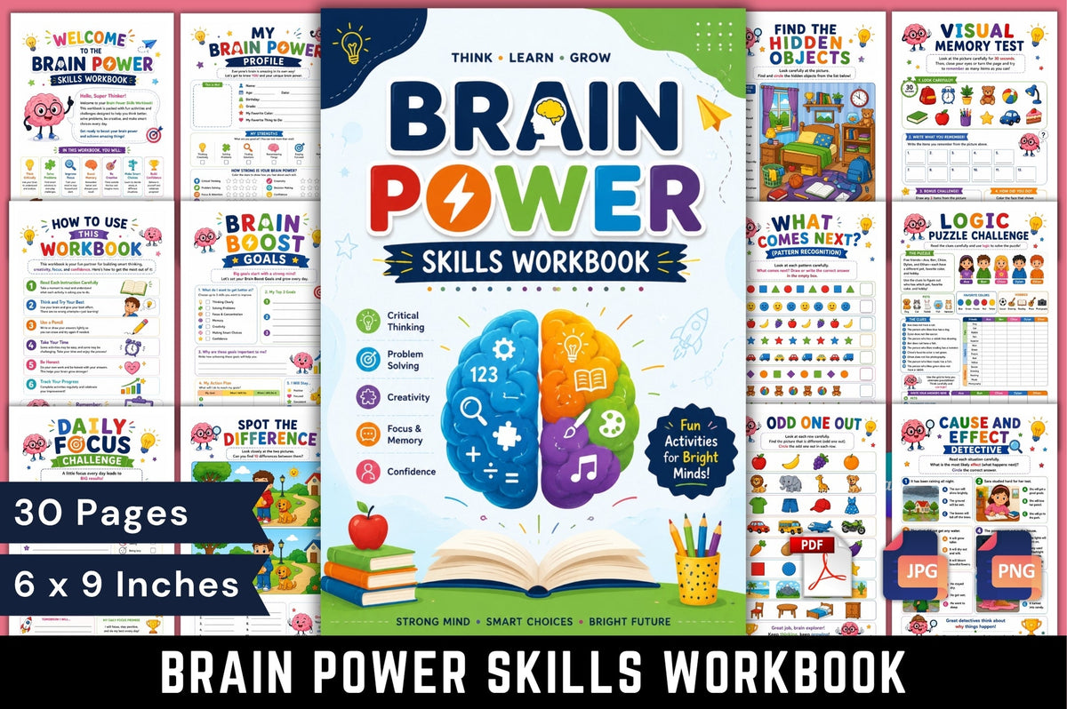 Brain Power Skills Workbook for Kids