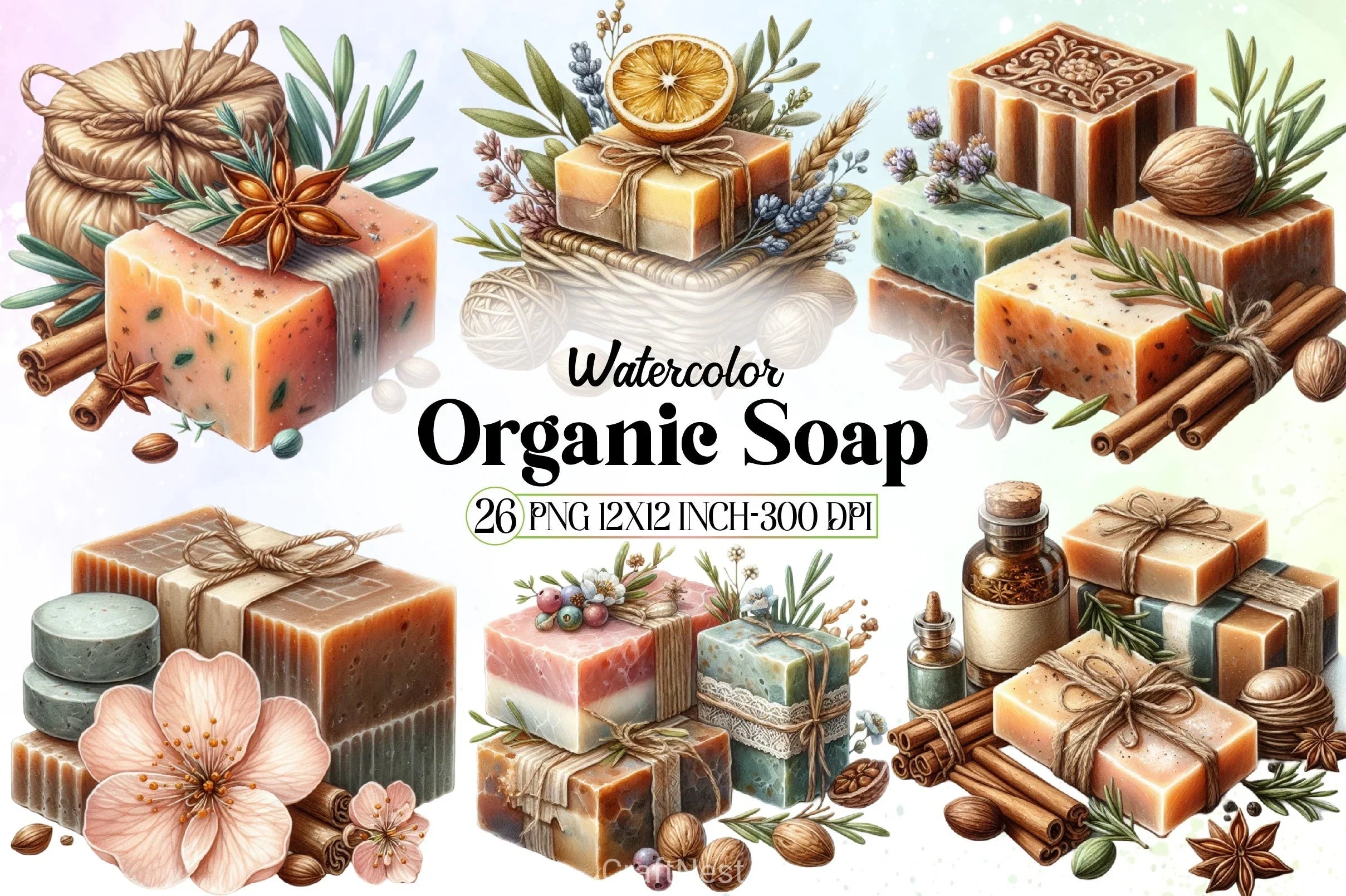 Organic Soap Clipart Bundle - CraftNest - Digital Crafting and Art