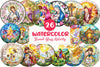 Round Stained Glass Spring Nativity Clipart Bundle