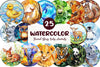 Round Stained Glass Of Baby Animals Clipart Bundle