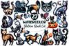 Skeleton Black Cat Clipart Bundle