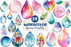 Spring Water Droplets Clipart Bundle