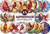 Round Stained Glass Cardinal Bird Clipart Bundle