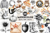 Black & White Autumn Clipart Bundle