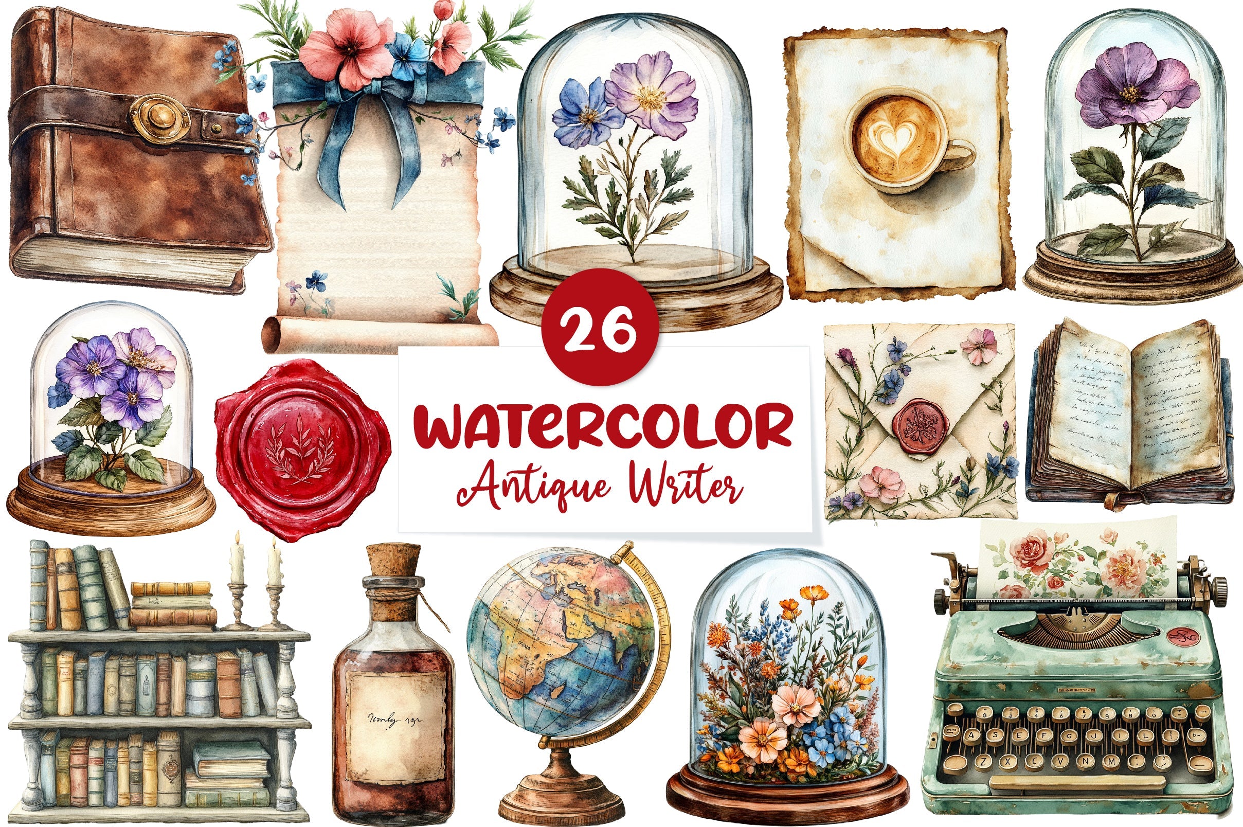 Antique Writer Clipart Bundle