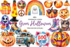 Groovy Halloween Day Clipart Bundle