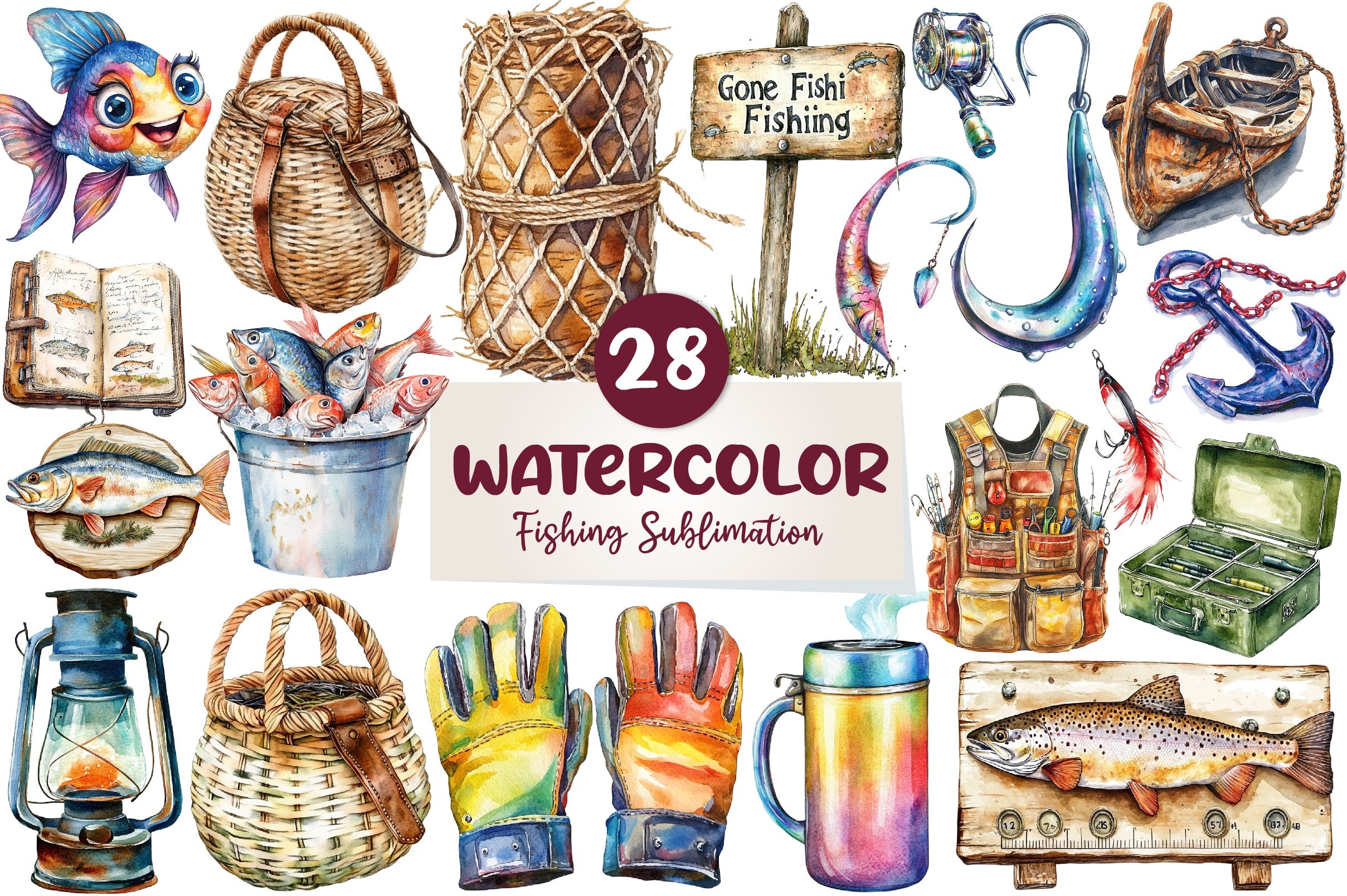 Fishing Clipart Bundle