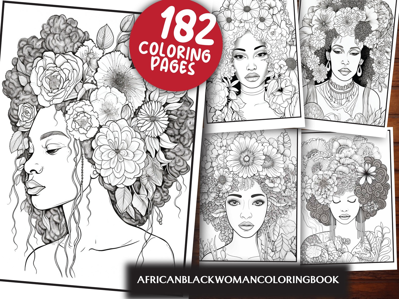 African Black Woman Coloring Book Collection