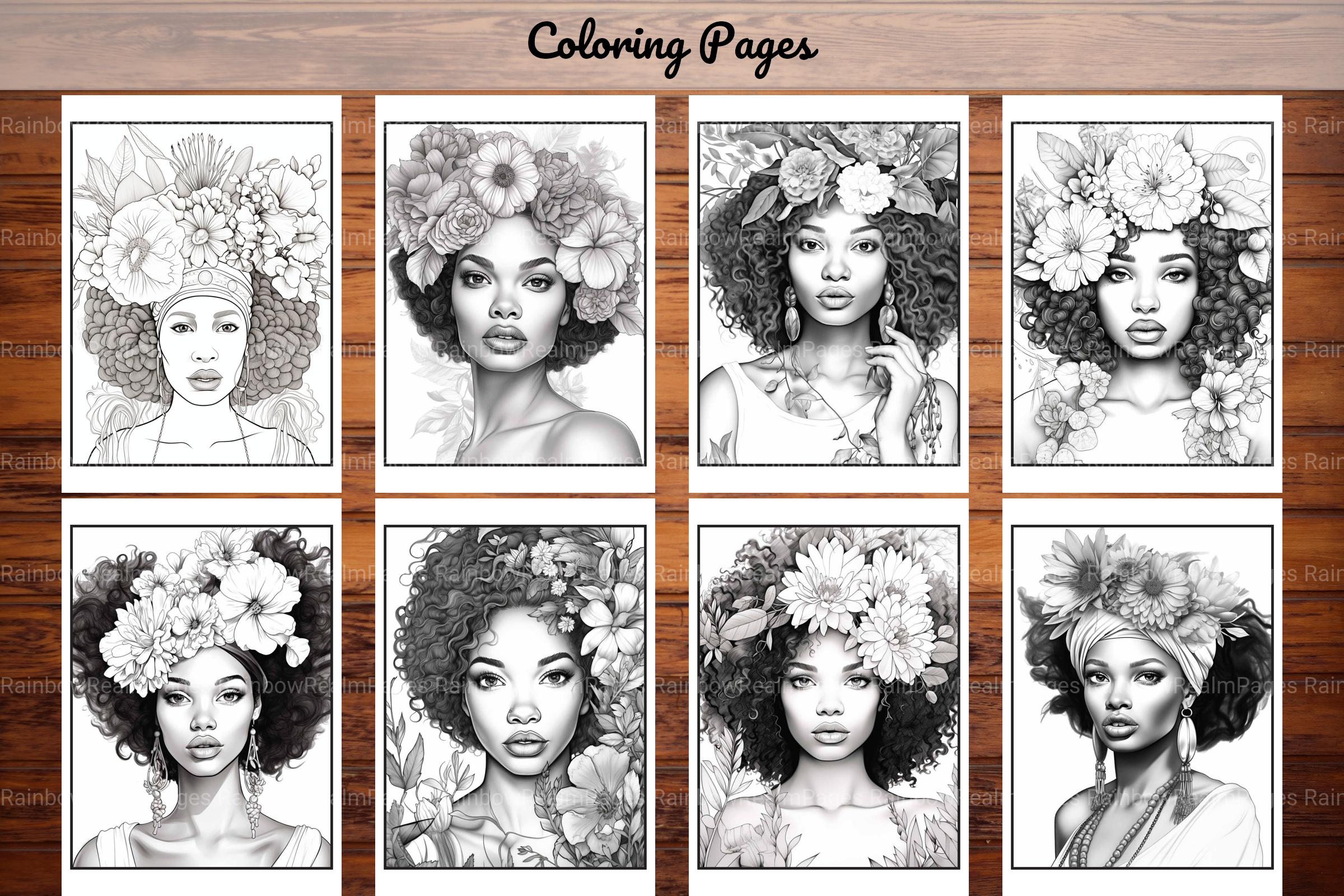 African Black Woman Coloring Book Collection