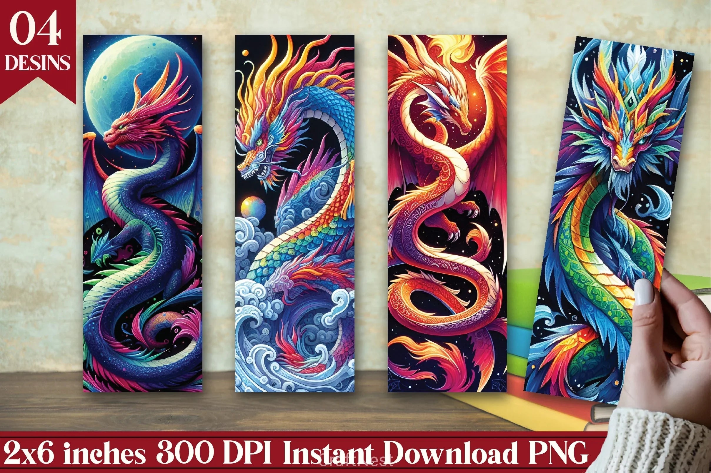 Dragons Mystic Bookmark Journal - CraftNest - Digital Crafting and Art