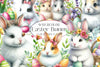 Easter Bunny And Flower Clipart Bundle