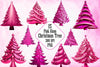 Pink Glam Christmas Tree Clipart Bundle