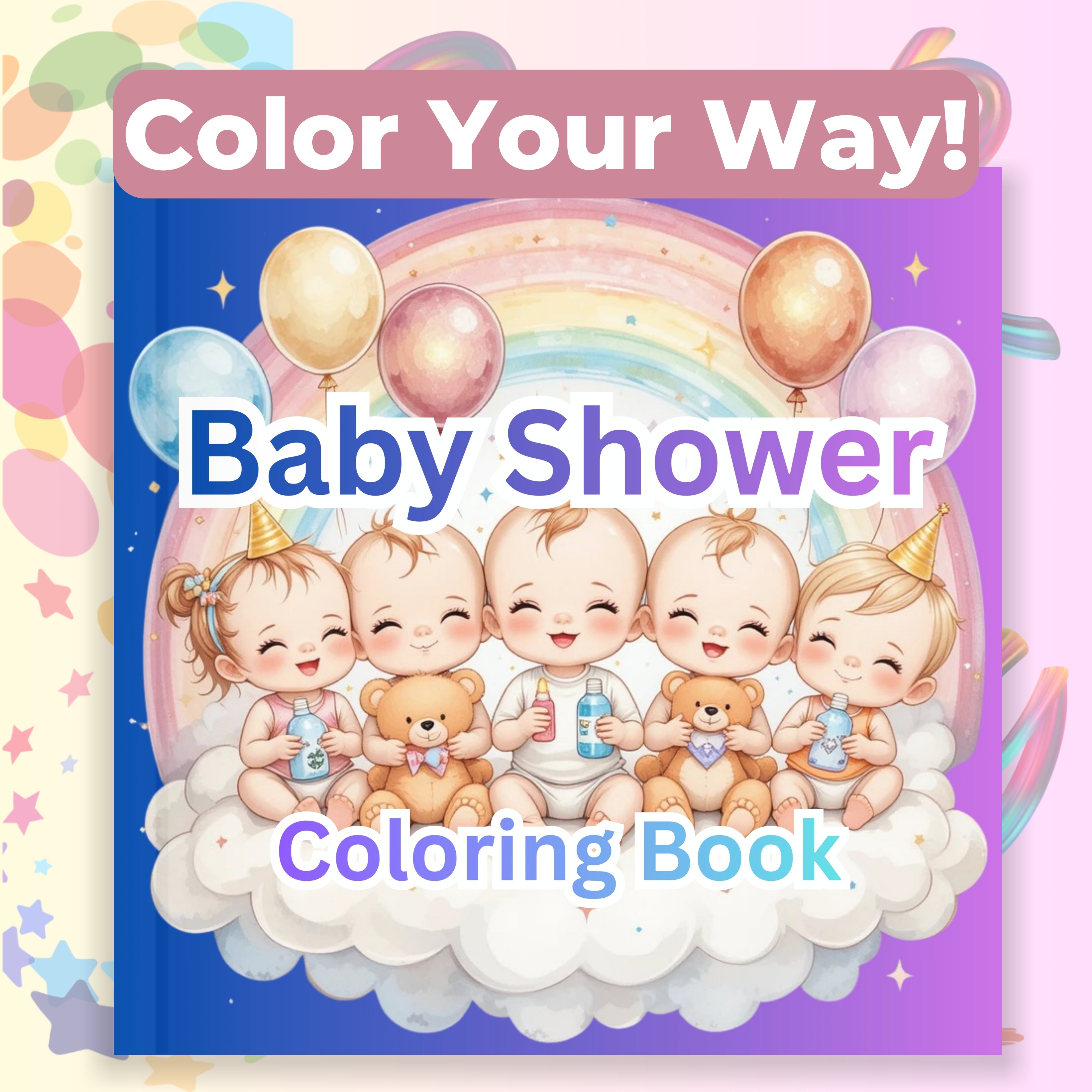 Baby Shower Coloring Books Bundle