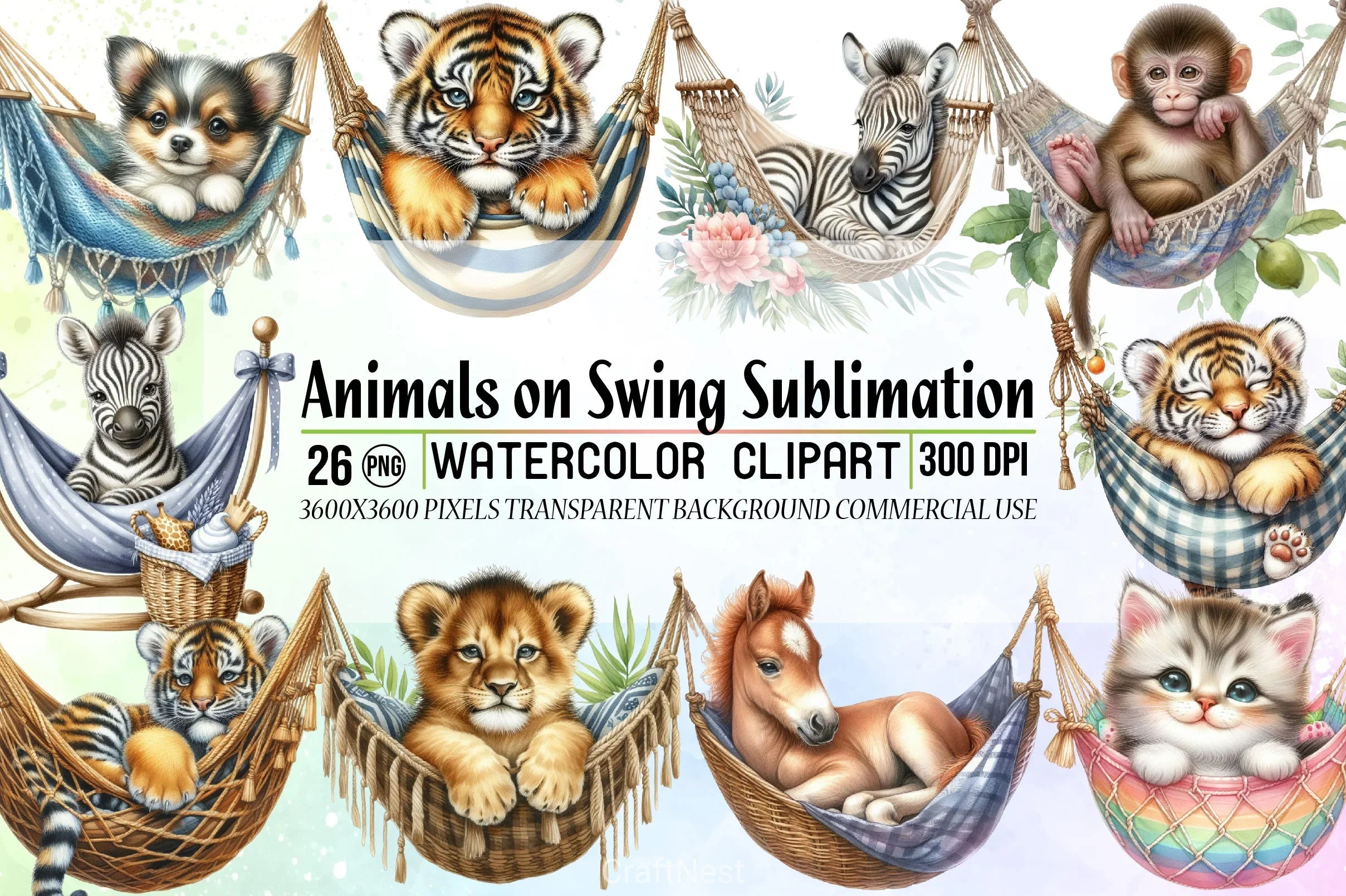 Animals Swing Clipart Bundle