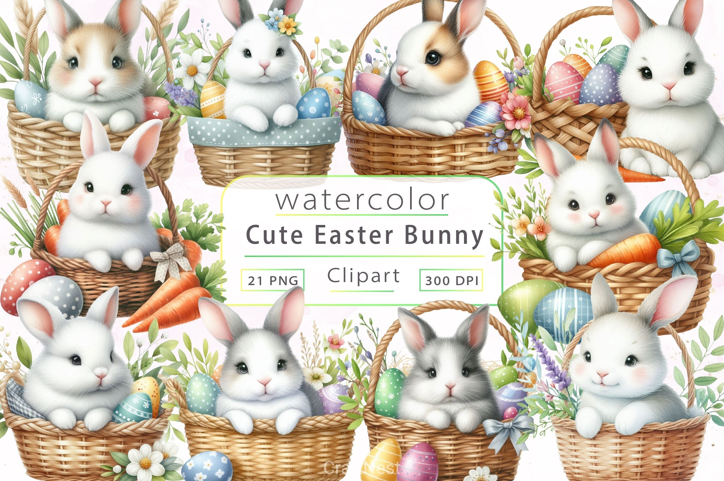 Easter Bunny Clipart Bundle 22
