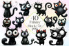 Funny Black Cats Clipart Bundle 3