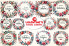 Valentine's Floral Wreath Clipart Bundle