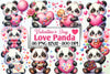 Valentine's Day Love Panda Clipart Bundle