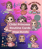 Chibi Princess Routine Cards Clipart Bundle
