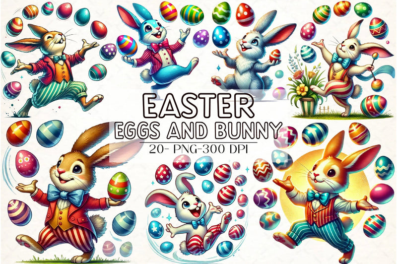 Easter Eggs & Bunny Clipart Bundle - CraftNest - Digital Crafting and Art